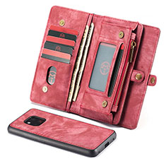 Funda de Cuero Cartera con Soporte Carcasa T03 para Huawei Mate 20 Pro Rojo