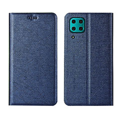 Funda de Cuero Cartera con Soporte Carcasa T03 para Huawei Nova 6 SE Azul