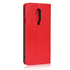 Funda de Cuero Cartera con Soporte Carcasa T03 para OnePlus 7T Pro Rojo