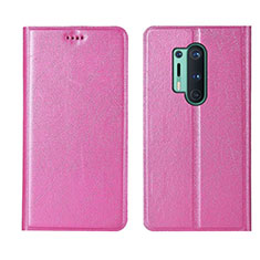 Funda de Cuero Cartera con Soporte Carcasa T03 para OnePlus 8 Pro Rosa