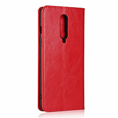 Funda de Cuero Cartera con Soporte Carcasa T03 para OnePlus 8 Rojo