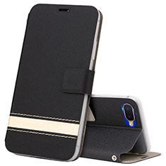 Funda de Cuero Cartera con Soporte Carcasa T03 para Oppo RX17 Neo Negro