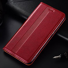 Funda de Cuero Cartera con Soporte Carcasa T03 para Samsung Galaxy Note 10 Plus 5G Rojo