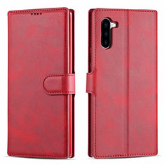 Funda de Cuero Cartera con Soporte Carcasa T03 para Samsung Galaxy Note 10 Rojo
