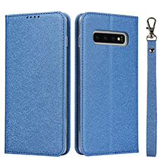 Funda de Cuero Cartera con Soporte Carcasa T03 para Samsung Galaxy S10 5G Azul