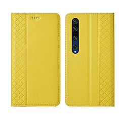 Funda de Cuero Cartera con Soporte Carcasa T03 para Xiaomi Mi 10 Pro Amarillo