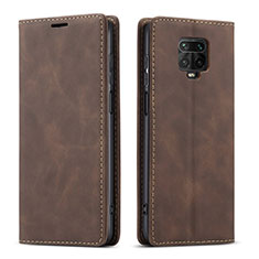 Funda de Cuero Cartera con Soporte Carcasa T03 para Xiaomi Poco M2 Pro Marron