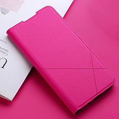 Funda de Cuero Cartera con Soporte Carcasa T03 para Xiaomi Redmi Note 8 (2021) Rosa Roja