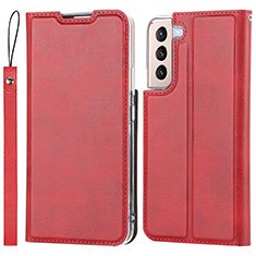 Funda de Cuero Cartera con Soporte Carcasa T03D para Samsung Galaxy S21 Plus 5G Rojo