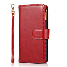 Funda de Cuero Cartera con Soporte Carcasa T04 para Apple iPhone 12 Pro Rojo