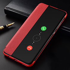 Funda de Cuero Cartera con Soporte Carcasa T04 para Huawei Mate 30 5G Rojo