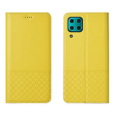 Funda de Cuero Cartera con Soporte Carcasa T04 para Huawei Nova 7i Amarillo