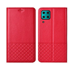 Funda de Cuero Cartera con Soporte Carcasa T04 para Huawei Nova 7i Rojo