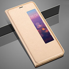 Funda de Cuero Cartera con Soporte Carcasa T04 para Huawei P20 Pro Oro