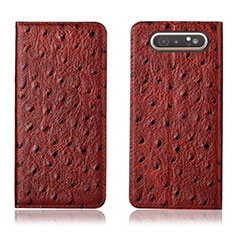 Funda de Cuero Cartera con Soporte Carcasa T04 para Samsung Galaxy A80 Rojo