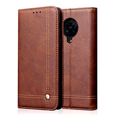 Funda de Cuero Cartera con Soporte Carcasa T04 para Xiaomi Redmi K30 Pro Zoom Marron