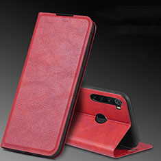 Funda de Cuero Cartera con Soporte Carcasa T04 para Xiaomi Redmi Note 8T Rojo