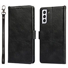 Funda de Cuero Cartera con Soporte Carcasa T04D para Samsung Galaxy S21 Plus 5G Negro