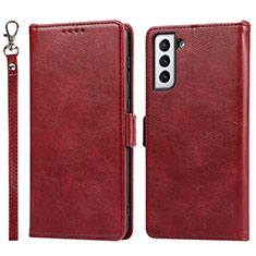 Funda de Cuero Cartera con Soporte Carcasa T04D para Samsung Galaxy S21 Plus 5G Rojo