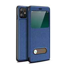 Funda de Cuero Cartera con Soporte Carcasa T05 para Apple iPhone 12 Azul