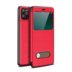 Funda de Cuero Cartera con Soporte Carcasa T05 para Apple iPhone 12 Pro Rojo
