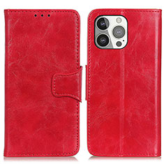 Funda de Cuero Cartera con Soporte Carcasa T05 para Apple iPhone 14 Pro Rojo