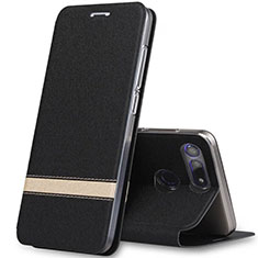 Funda de Cuero Cartera con Soporte Carcasa T05 para Huawei Honor View 20 Negro