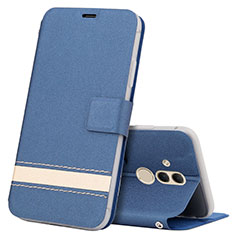 Funda de Cuero Cartera con Soporte Carcasa T05 para Huawei Mate 20 Lite Azul