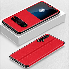 Funda de Cuero Cartera con Soporte Carcasa T05 para Huawei Nova 5 Pro Rojo