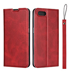 Funda de Cuero Cartera con Soporte Carcasa T05 para Oppo K1 Rojo