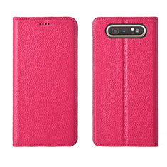 Funda de Cuero Cartera con Soporte Carcasa T05 para Samsung Galaxy A90 4G Rosa Roja