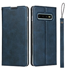 Funda de Cuero Cartera con Soporte Carcasa T05 para Samsung Galaxy S10 Azul