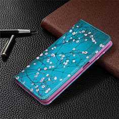 Funda de Cuero Cartera con Soporte Carcasa T05 para Xiaomi Mi 10T Lite 5G Azul Cielo