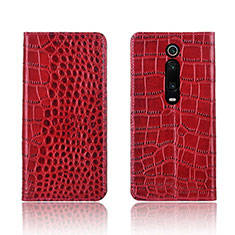 Funda de Cuero Cartera con Soporte Carcasa T05 para Xiaomi Mi 9T Pro Rojo