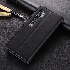 Funda de Cuero Cartera con Soporte Carcasa T05 para Xiaomi Mi Note 10 Negro