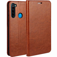 Funda de Cuero Cartera con Soporte Carcasa T05 para Xiaomi Redmi Note 8 (2021) Naranja