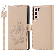 Funda de Cuero Cartera con Soporte Carcasa T05D para Samsung Galaxy S22 Plus 5G Oro