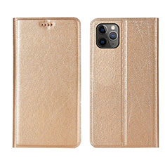 Funda de Cuero Cartera con Soporte Carcasa T06 para Apple iPhone 11 Pro Max Oro