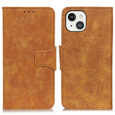 Funda de Cuero Cartera con Soporte Carcasa T06 para Apple iPhone 13 Marron Claro