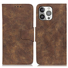 Funda de Cuero Cartera con Soporte Carcasa T06 para Apple iPhone 14 Pro Max Marron