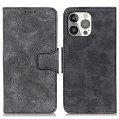 Funda de Cuero Cartera con Soporte Carcasa T06 para Apple iPhone 14 Pro Max Negro