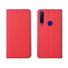 Funda de Cuero Cartera con Soporte Carcasa T06 para Huawei Honor 20 Lite Rojo