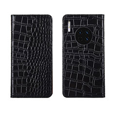 Funda de Cuero Cartera con Soporte Carcasa T06 para Huawei Mate 30 5G Negro