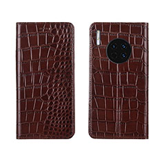 Funda de Cuero Cartera con Soporte Carcasa T06 para Huawei Mate 30 Marron