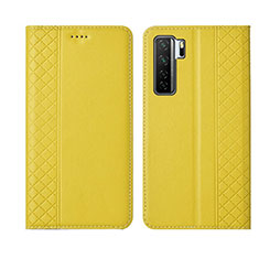 Funda de Cuero Cartera con Soporte Carcasa T06 para Huawei Nova 7 SE 5G Amarillo