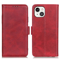 Funda de Cuero Cartera con Soporte Carcasa T07 para Apple iPhone 15 Plus Rojo