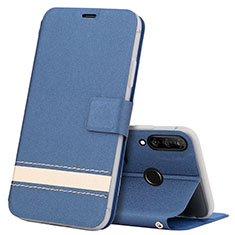 Funda de Cuero Cartera con Soporte Carcasa T07 para Huawei Nova 4e Azul