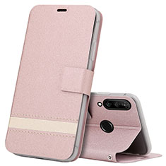 Funda de Cuero Cartera con Soporte Carcasa T07 para Huawei Nova 4e Oro Rosa