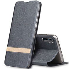 Funda de Cuero Cartera con Soporte Carcasa T07 para Huawei P30 Pro Gris