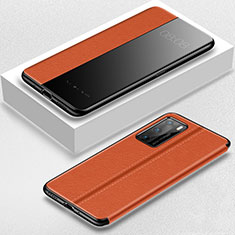 Funda de Cuero Cartera con Soporte Carcasa T07 para Huawei P40 Naranja